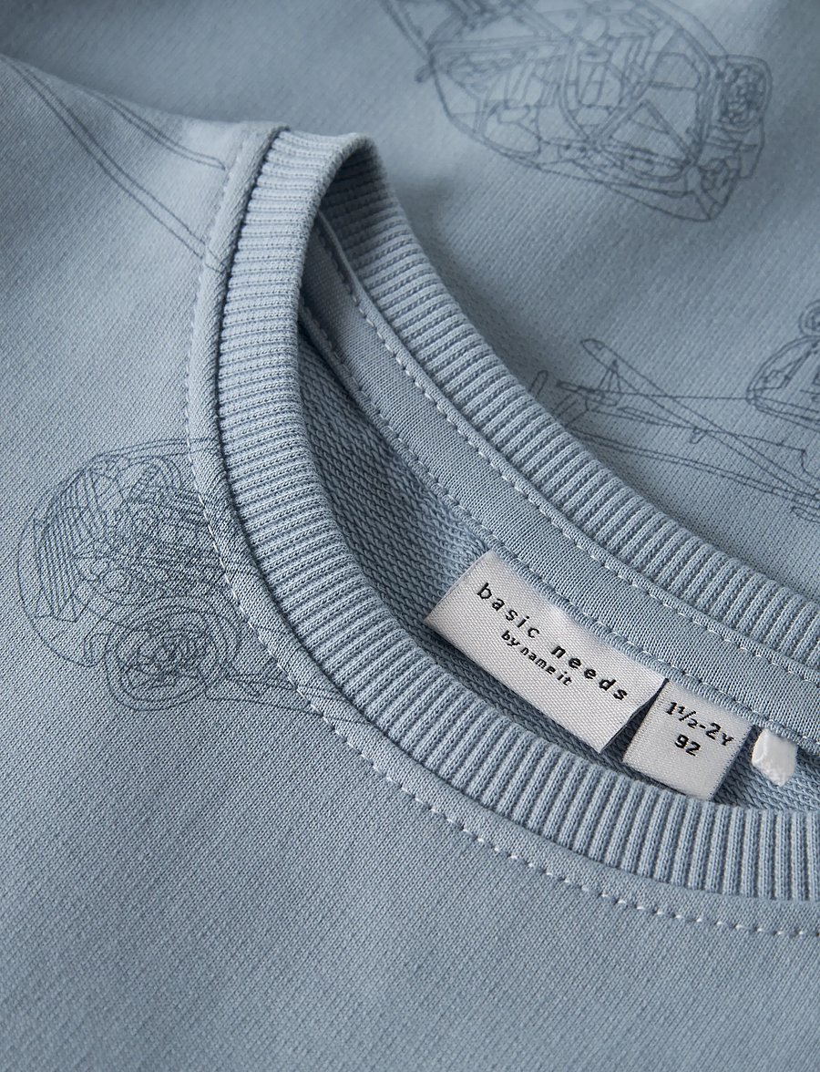 name it - NMMVARON LS AOP SWT UNB NOOS - sweatshirts - dusty blue - 3
