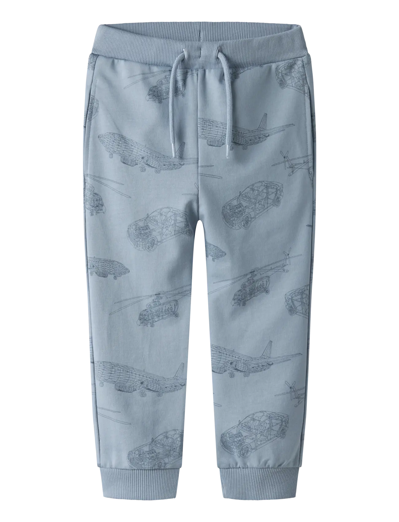 NMMVARON AOP SWT PANT UNB NOOS - DUSTY BLUE