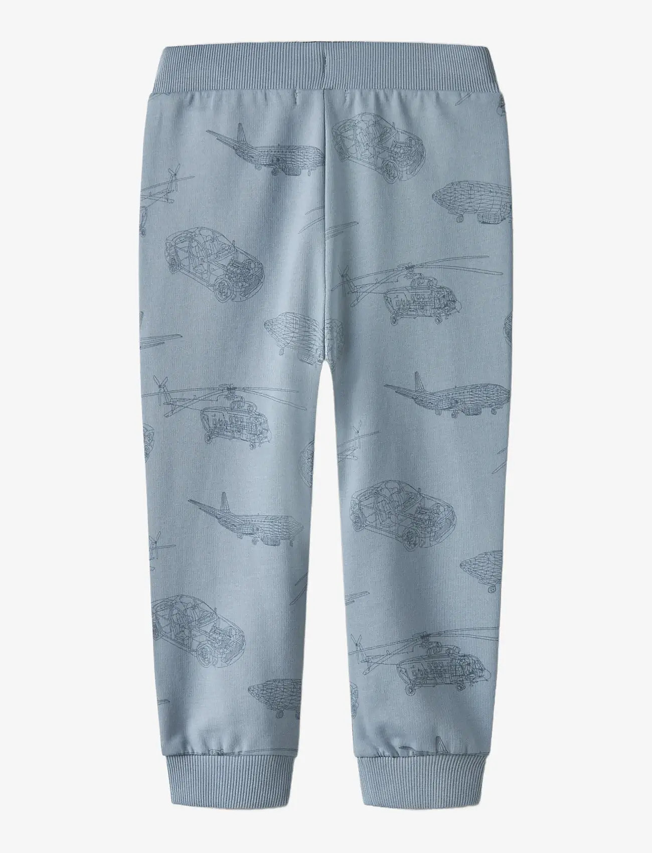 name it - NMMVARON AOP SWT PANT UNB NOOS - dressipüksid - dusty blue - 2