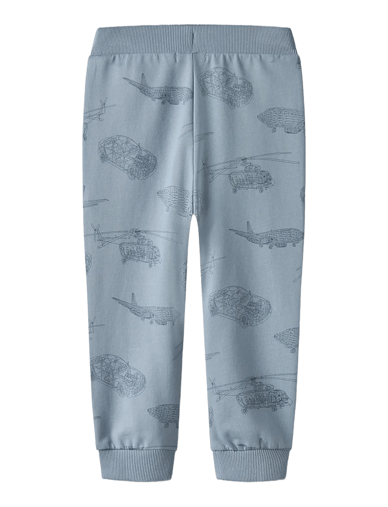 name it - NMMVARON AOP SWT PANT UNB NOOS - dressipüksid - dusty blue - 2