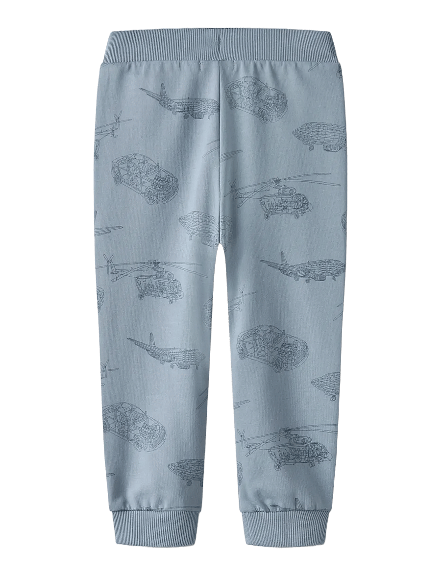 name it - NMMVARON AOP SWT PANT UNB NOOS - mjukisbyxor - dusty blue - 2
