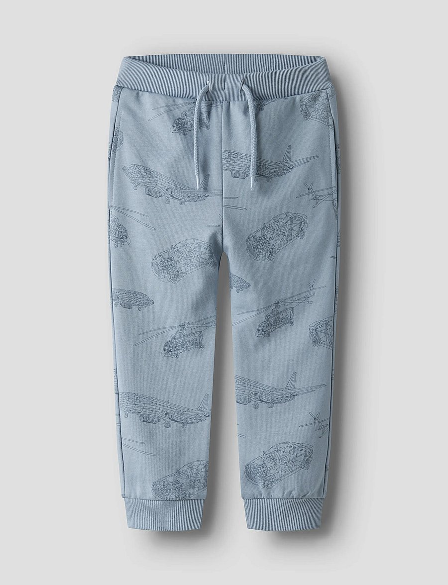 name it - NMMVARON AOP SWT PANT UNB NOOS - mjukisbyxor - dusty blue - 0