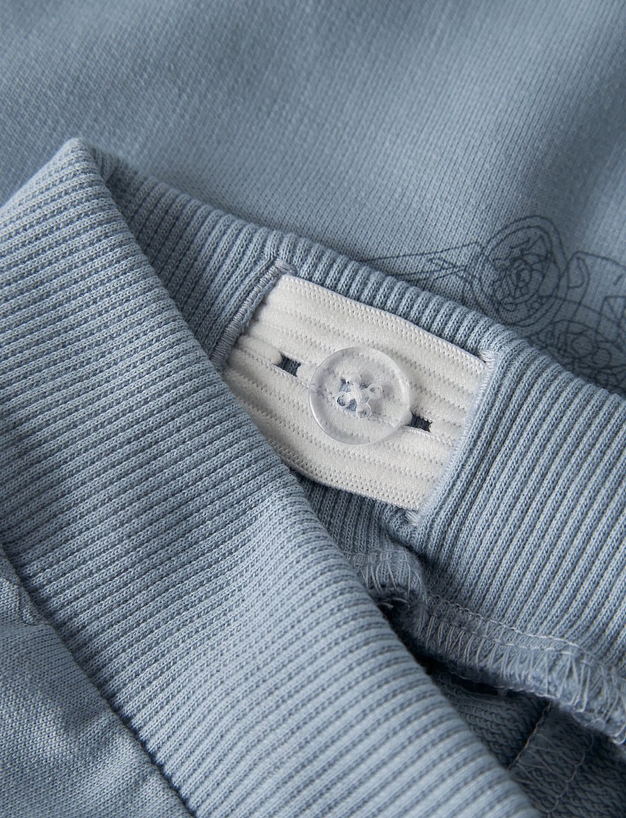 name it - NMMVARON AOP SWT PANT UNB NOOS - mjukisbyxor - dusty blue - 3