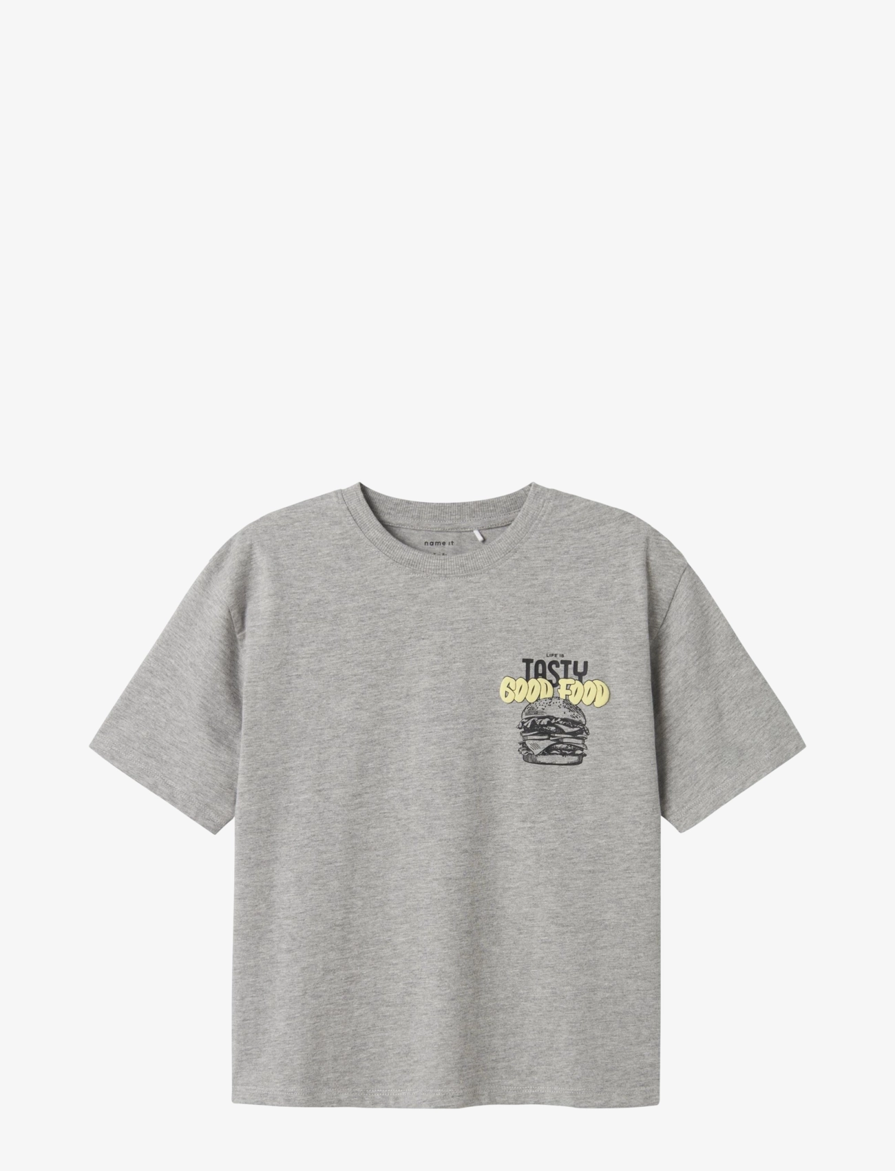 name it Nkmtibilbo Ss Rlx Top, 116, T-shirts, Grau - Short-sleeved, Kinder