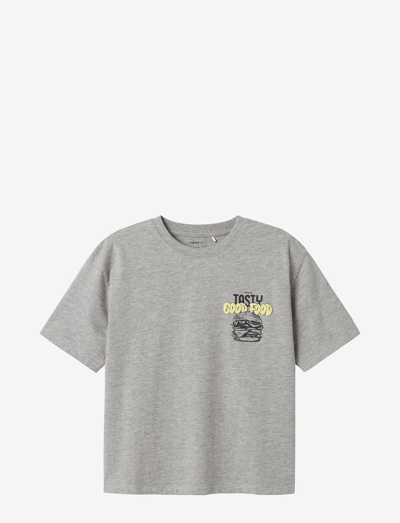 name it - NKMTIBILBO SS RLX TOP - lühikeste varrukatega t-särgid - grey melange - 0