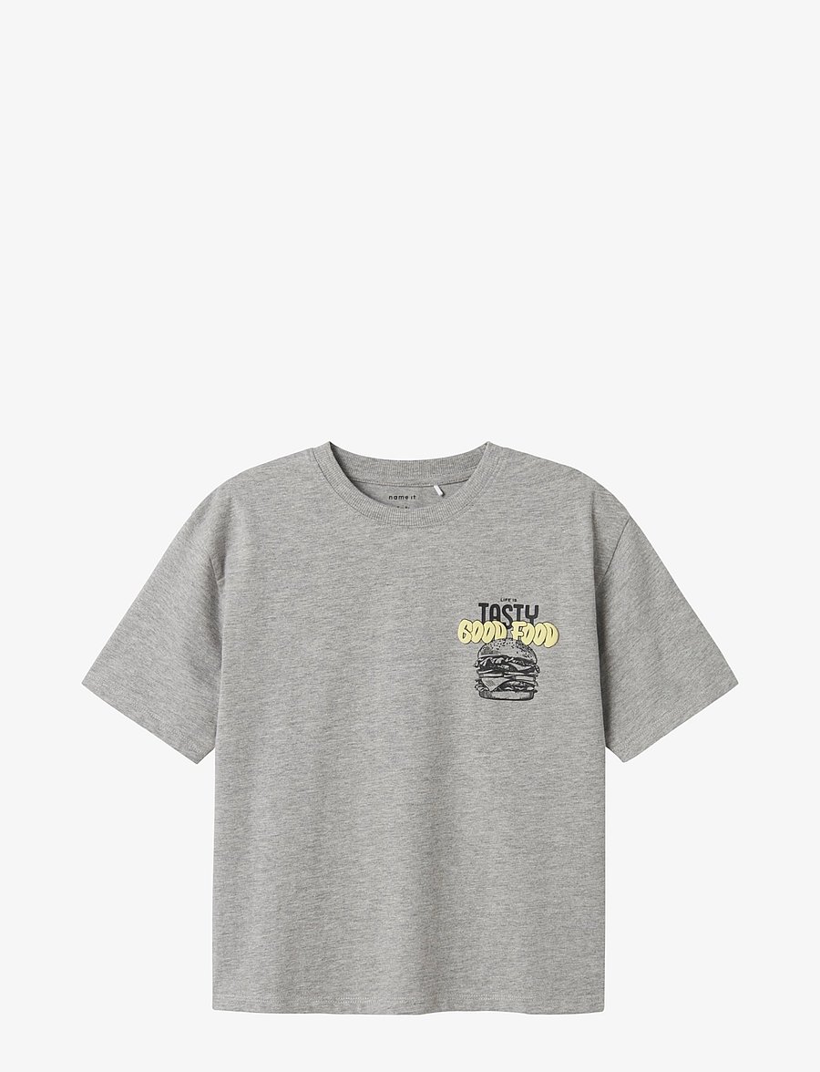 name it - NKMTIBILBO SS RLX TOP - korte mouwen - grey melange - 0