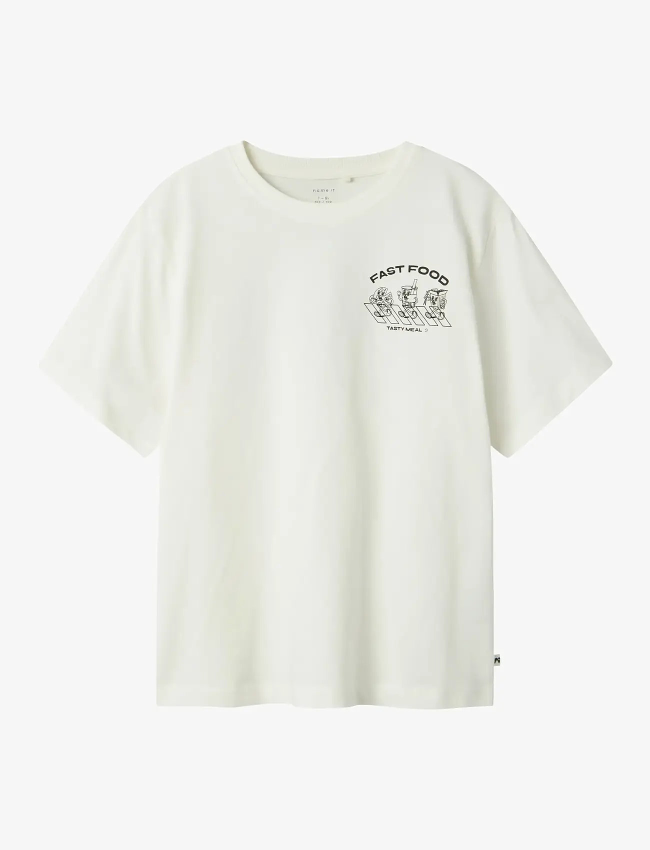 name it - NKMTOBOBBI SS NREG TOP BOX - kurzärmelige - cloud dancer - 1