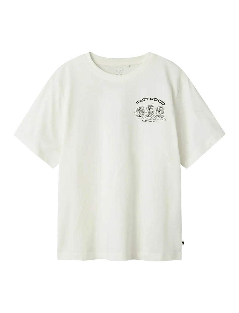 name it - NKMTOBOBBI SS NREG TOP BOX - kurzärmelige - cloud dancer - 1