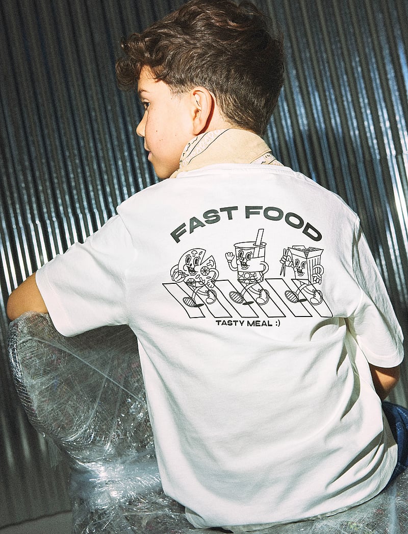 name it - NKMTOBOBBI SS NREG TOP BOX - kurzärmelige - cloud dancer - 0