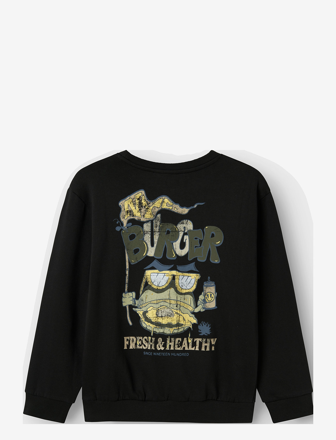 name it - NKMTEGEO LS NREG SWEAT BRU - sweatshirts - black - 1