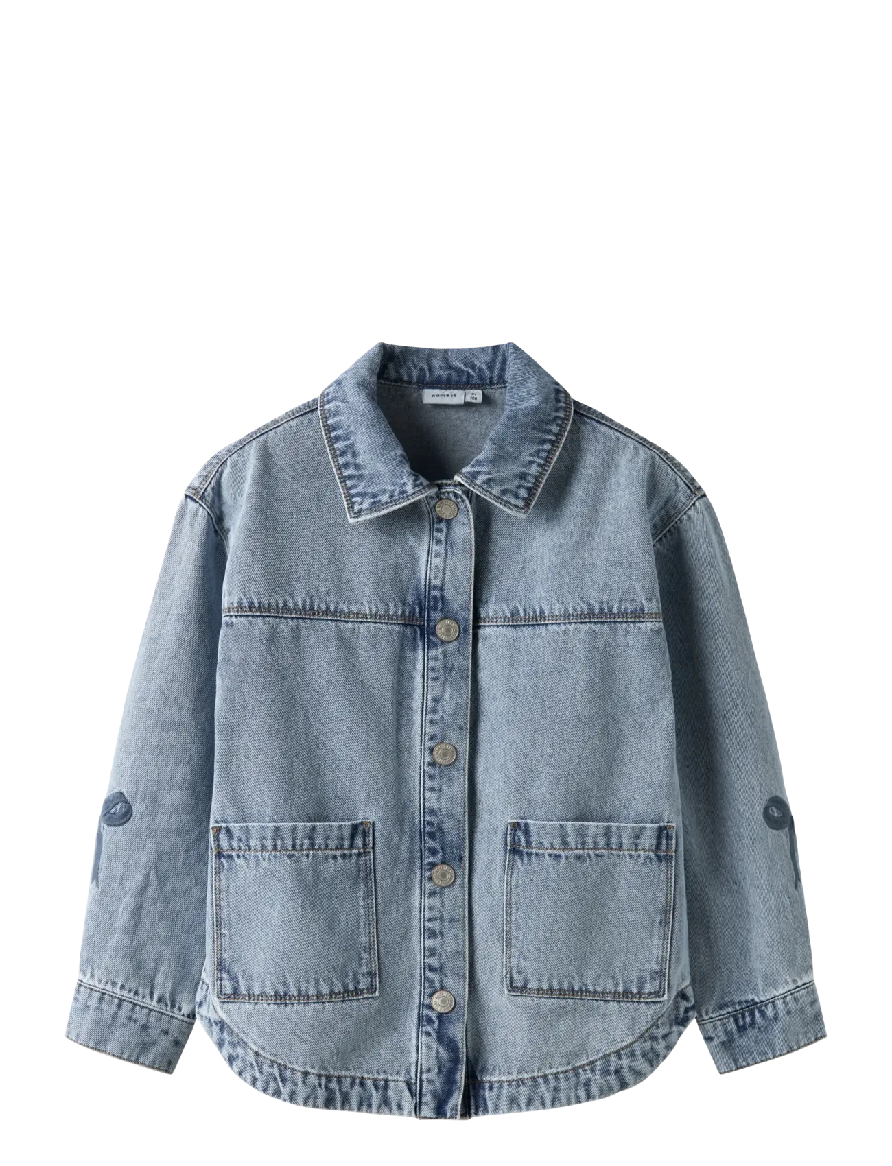 name it NKFGLORIA DNM EMB JACKET 7511-ZA T - Outdoor - MEDIUM BLUE DENIM / blue