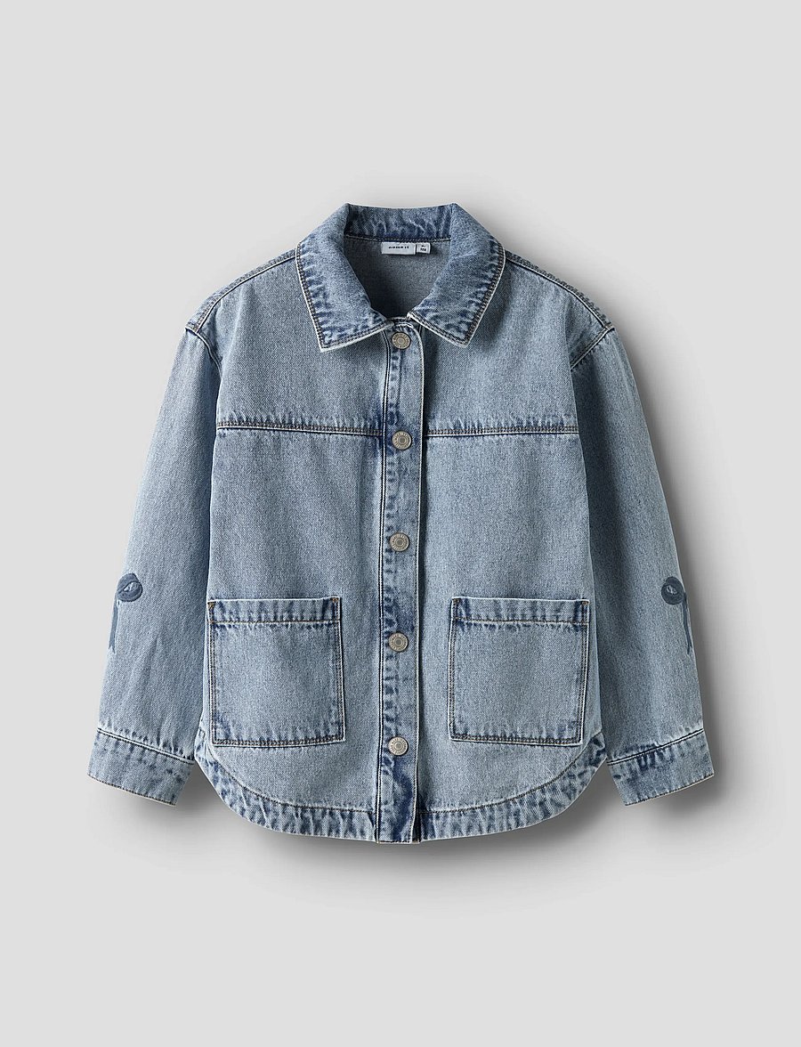 name it - NKFGLORIA DNM EMB JACKET 7511-ZA T - jeansjacken - medium blue denim - 0