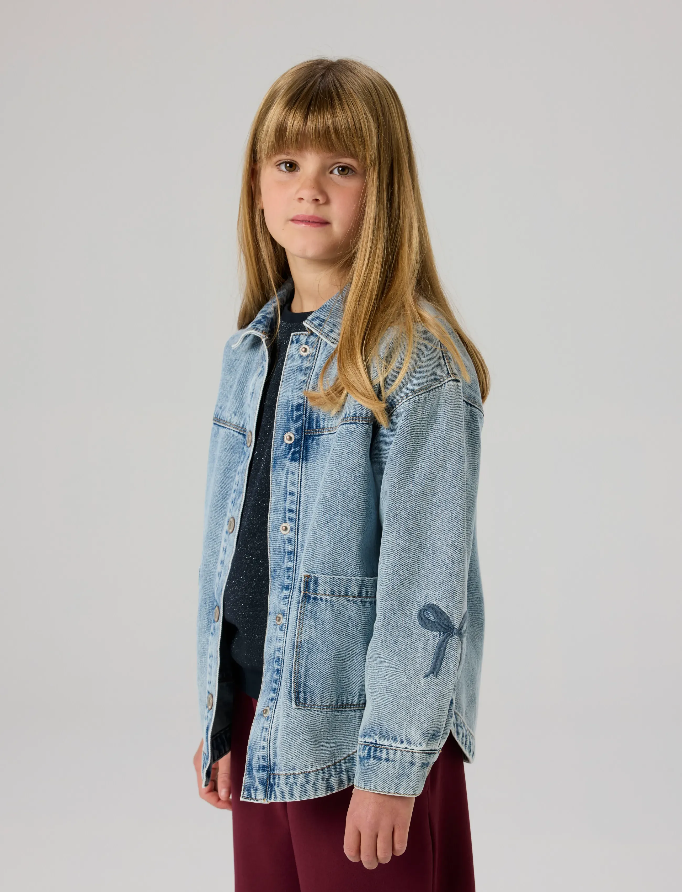 name it - NKFGLORIA DNM EMB JACKET 7511-ZA T - denim & corduroy - medium blue denim - 5
