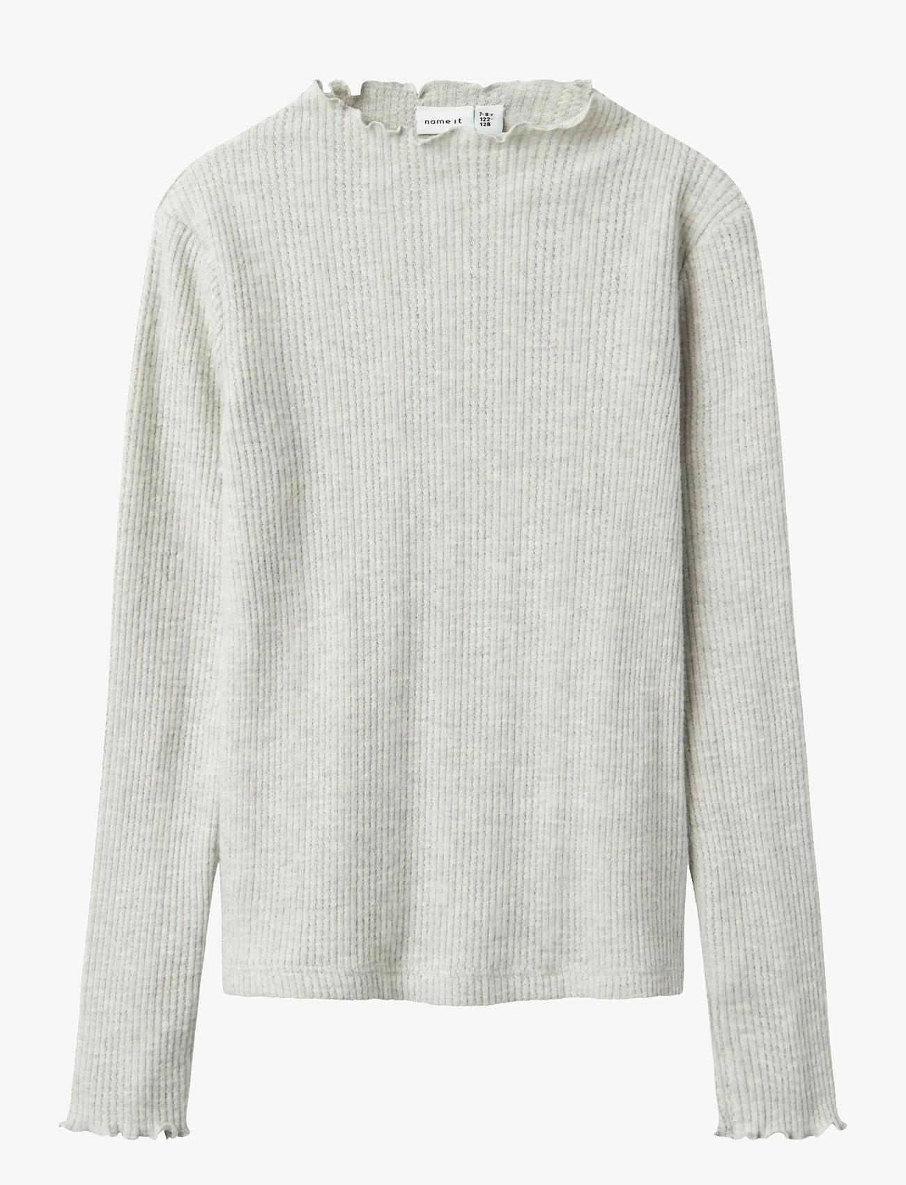 name it - NKFTULPU LS XSL TOP - langærmede t-shirts - light grey melange - 1