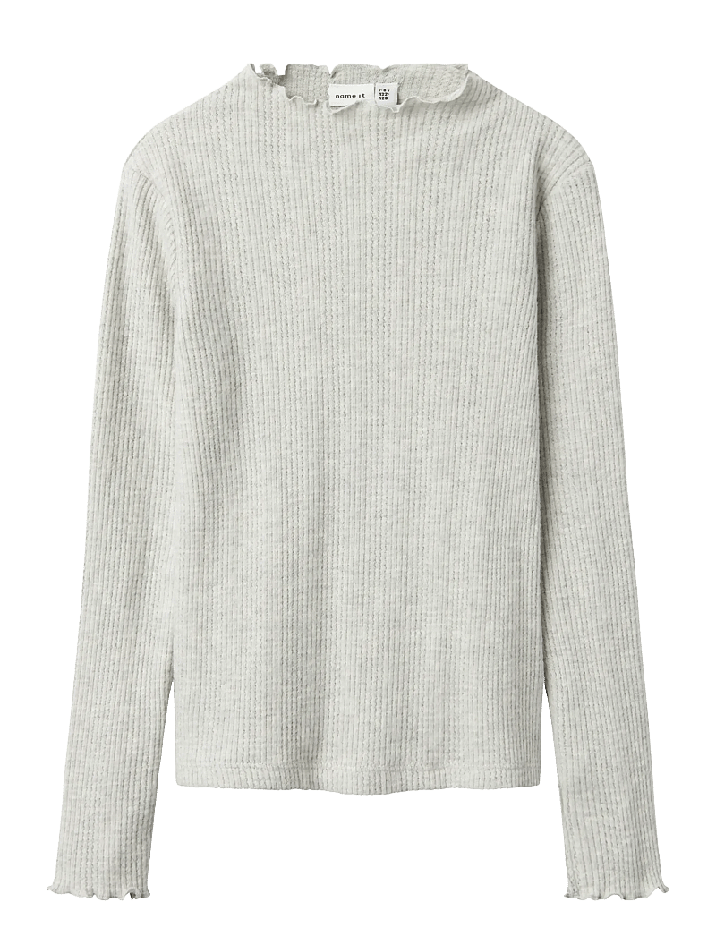 name it - NKFTULPU LS XSL TOP - langærmede t-shirts - light grey melange - 1