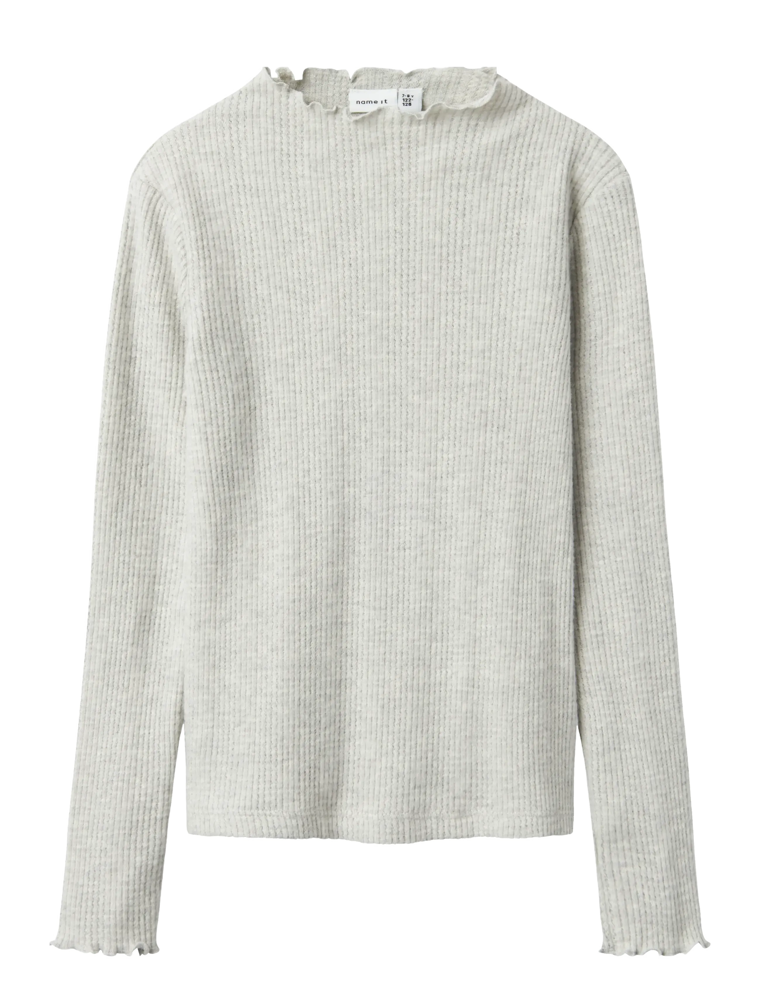 name it NKFTULPU LS XSL TOP - Tøj - LIGHT GREY MELANGE / grey