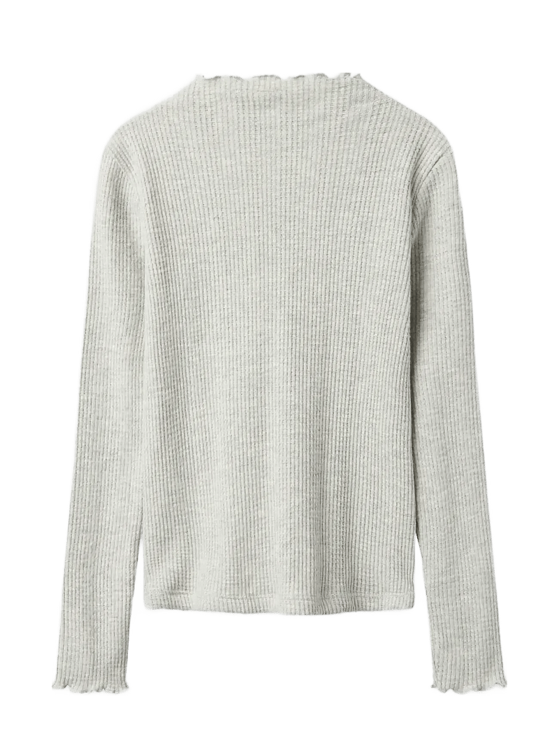 name it - NKFTULPU LS XSL TOP - langærmede t-shirts - light grey melange - 2
