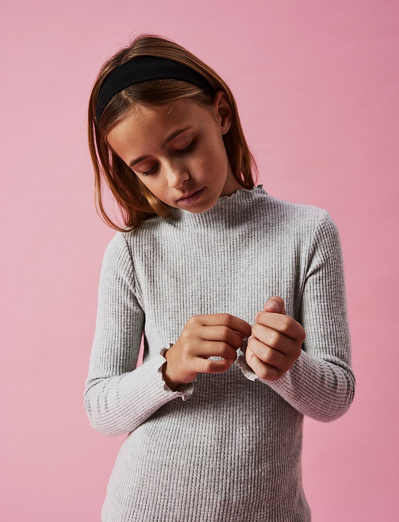 name it - NKFTULPU LS XSL TOP - langærmede t-shirts - light grey melange - 4