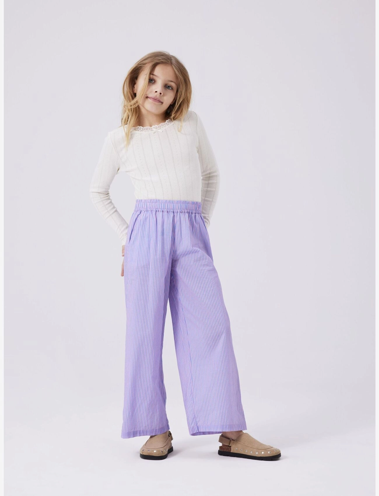 name it - NKFJELAILA WIDE PANT - pastel lavender - 5