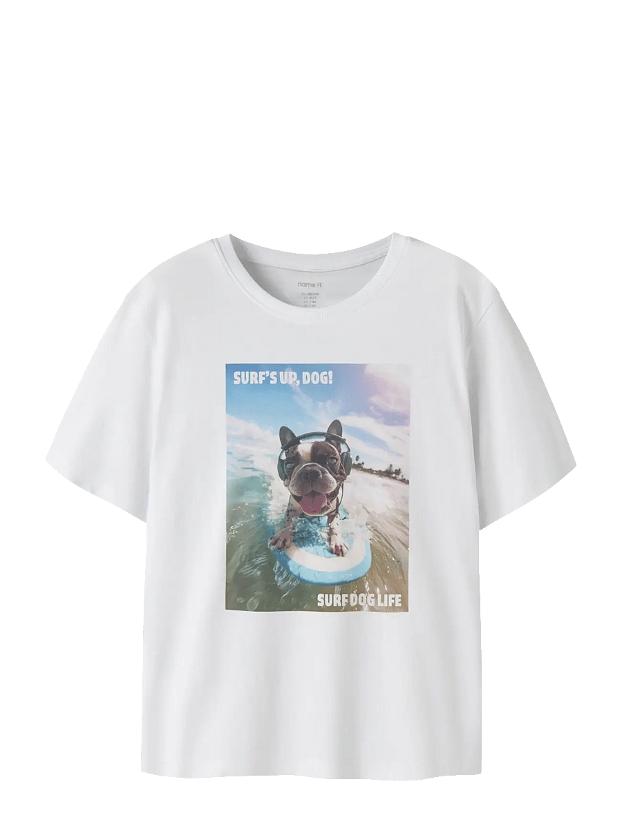 name it - NKMVOTO SS NREG TOP - t-krekli ar īsām piedurknēm - bright white - 0