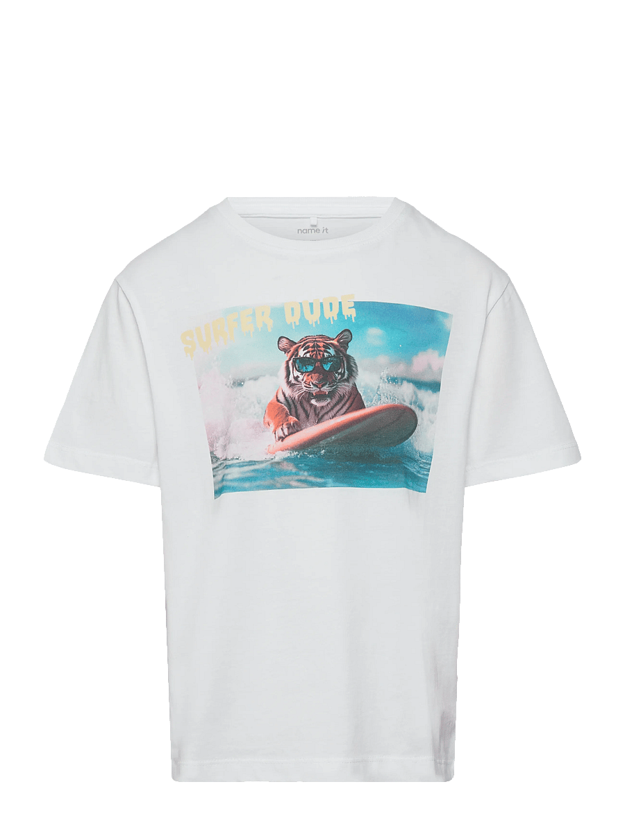 name it - NKMVOTO SS NREG TOP - kortærmede t-shirts - bright white - 0