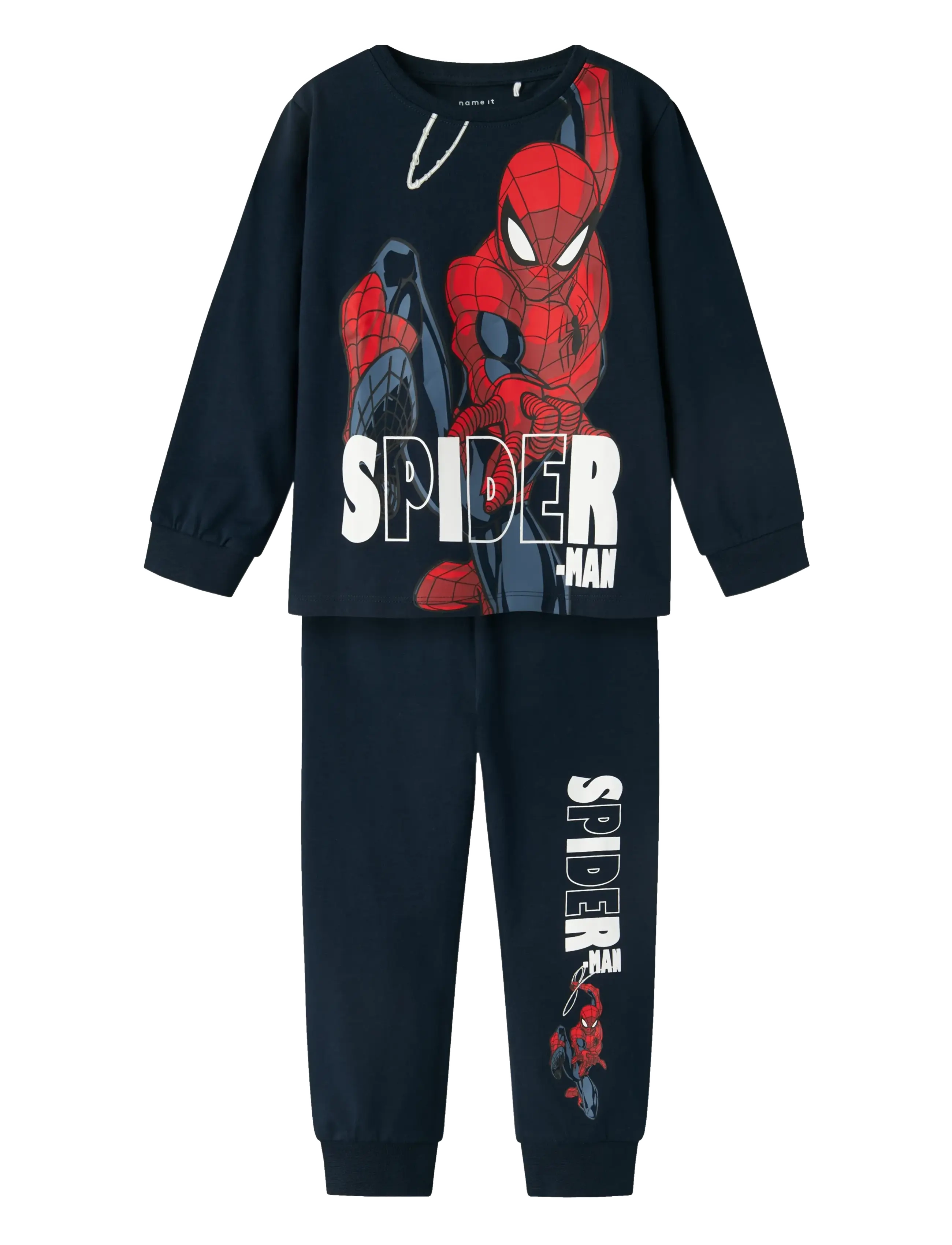 name it NMMALFRED SPIDER LS NIGHTSET NOOS MAR - Pyjamasset - DARK SAPPHIRE / blue