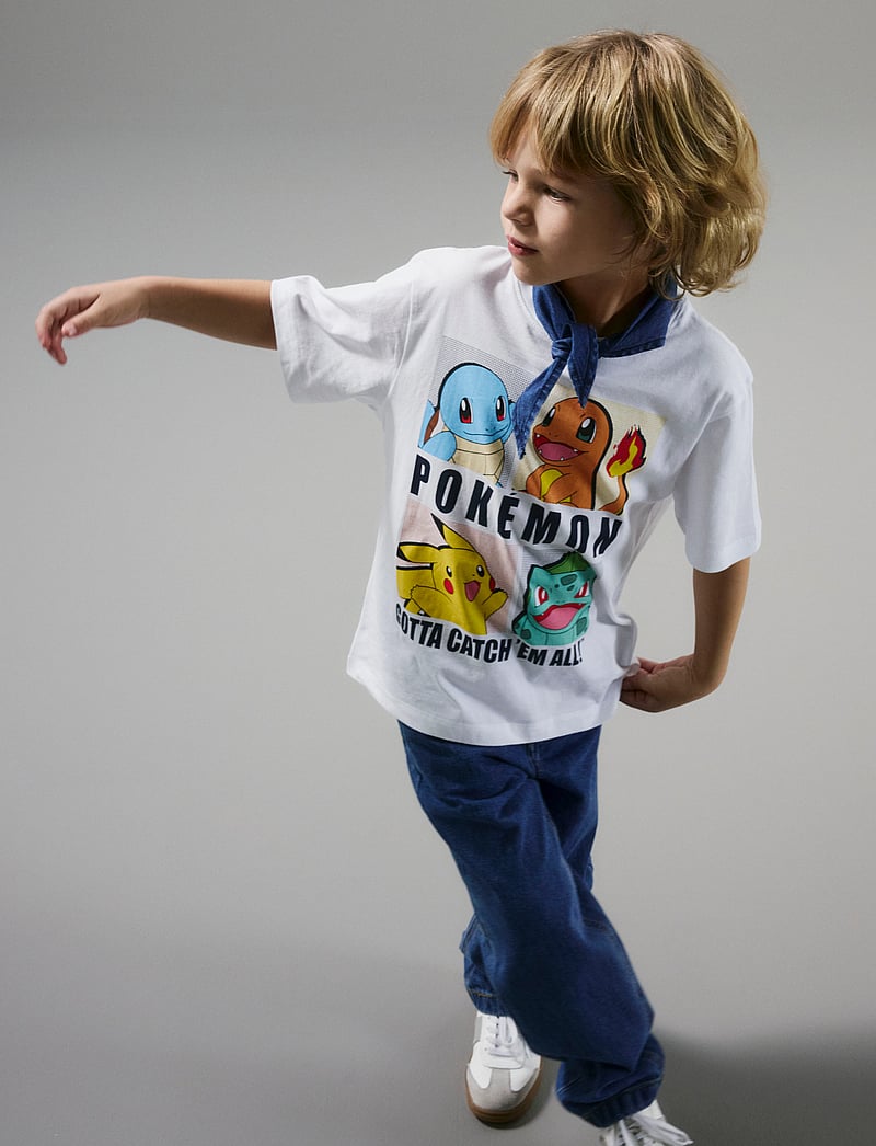 name it - NKMDAZZ POKEMON NREG SS TOP BOX NOOS SKY - kurzärmelige - bright white - 4