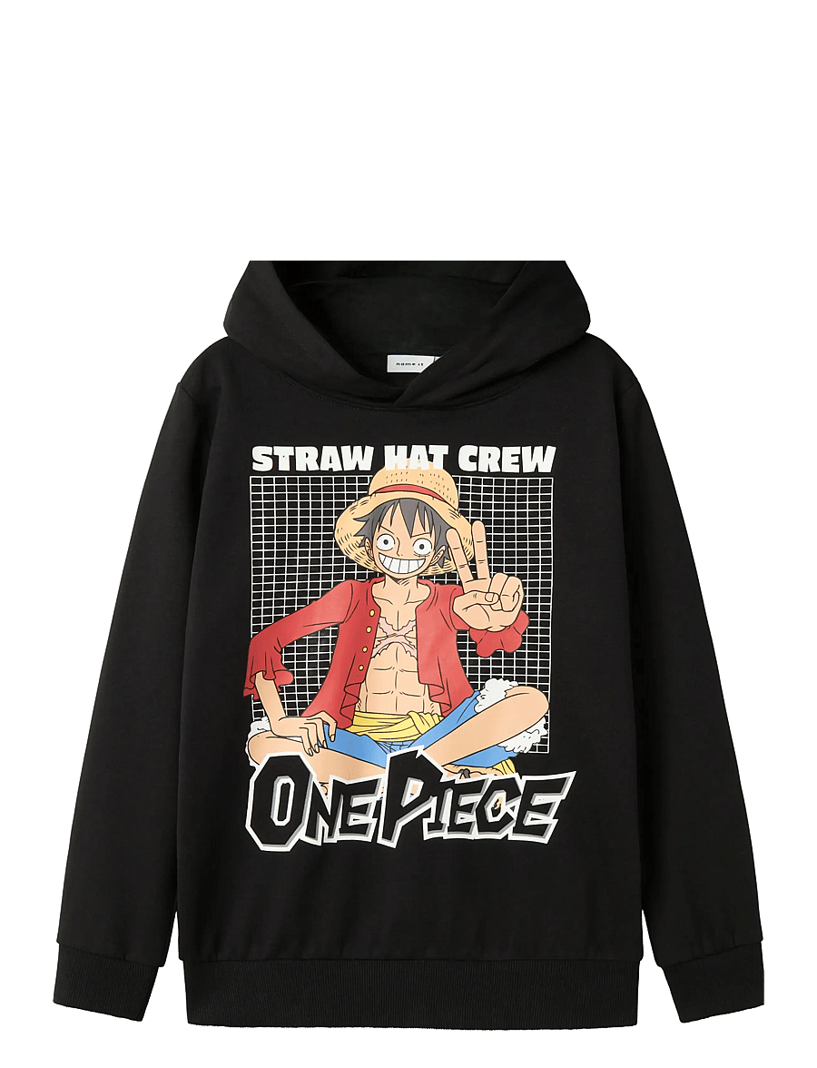 name it - NKMDYN ONEPIECE NREG SWEAT WH NOOS VDE - kapuzenpullover - black - 1