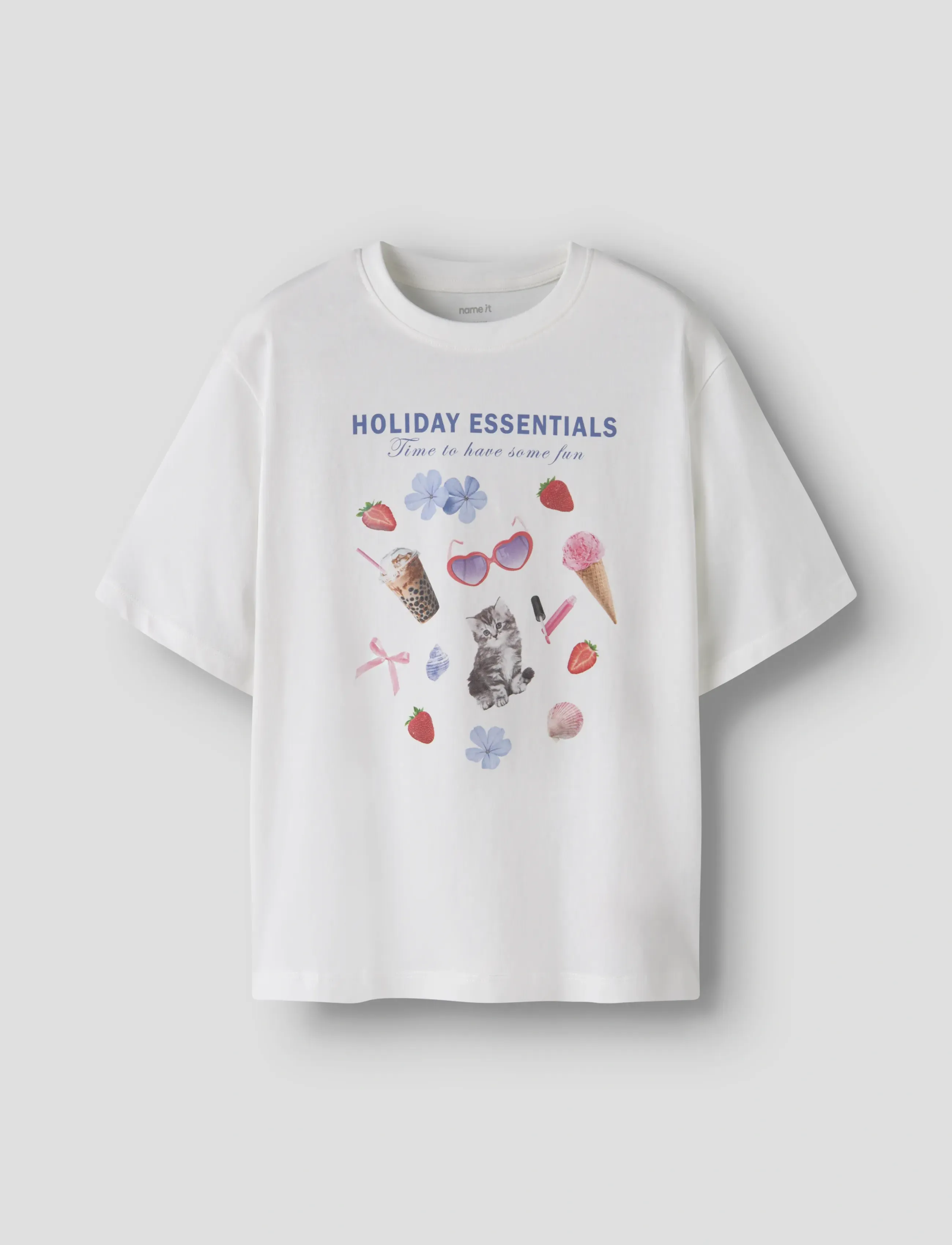 name it NKFVOTEA SS NREG TOP - Oberteile & T-Shirts - CLOUD DANCER / white