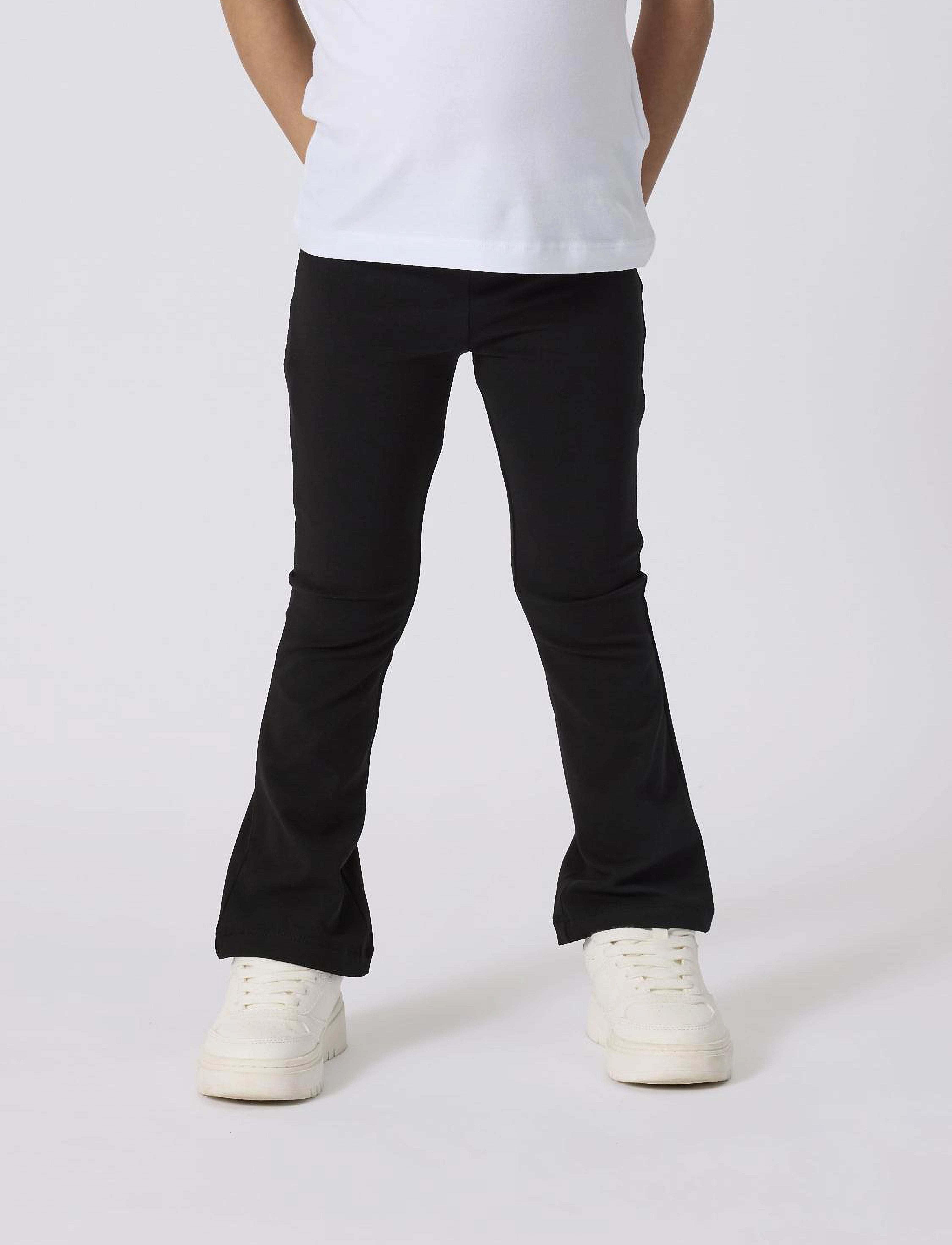 name it - NMFHELENA FOLDED DOWN BOOTCUT PANT - black - 4