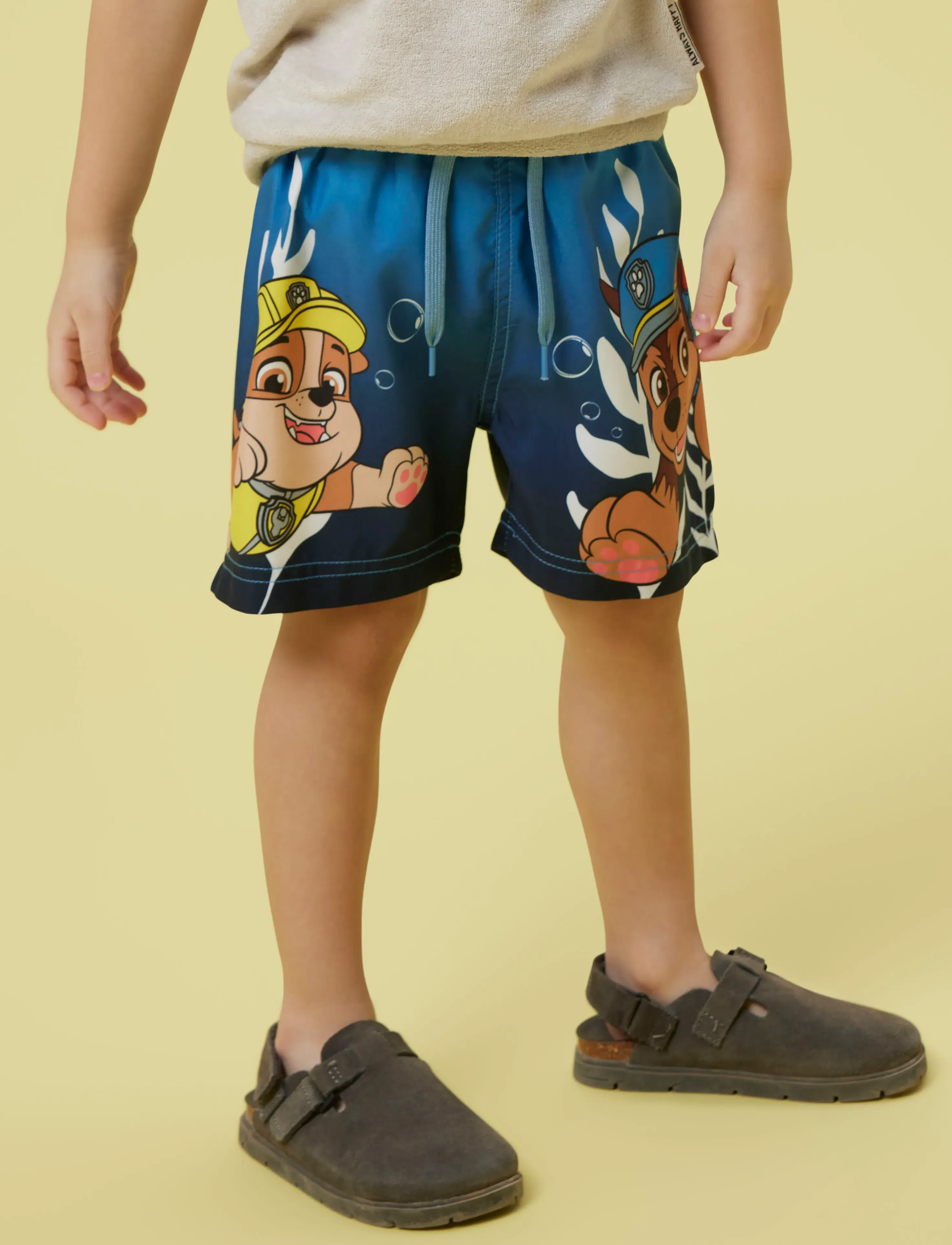 name it Nmmmabbe Paw Long Swimshorts Cplg, Børn, Paw Patrol Lange Badeshorts, Blå, Str: 80