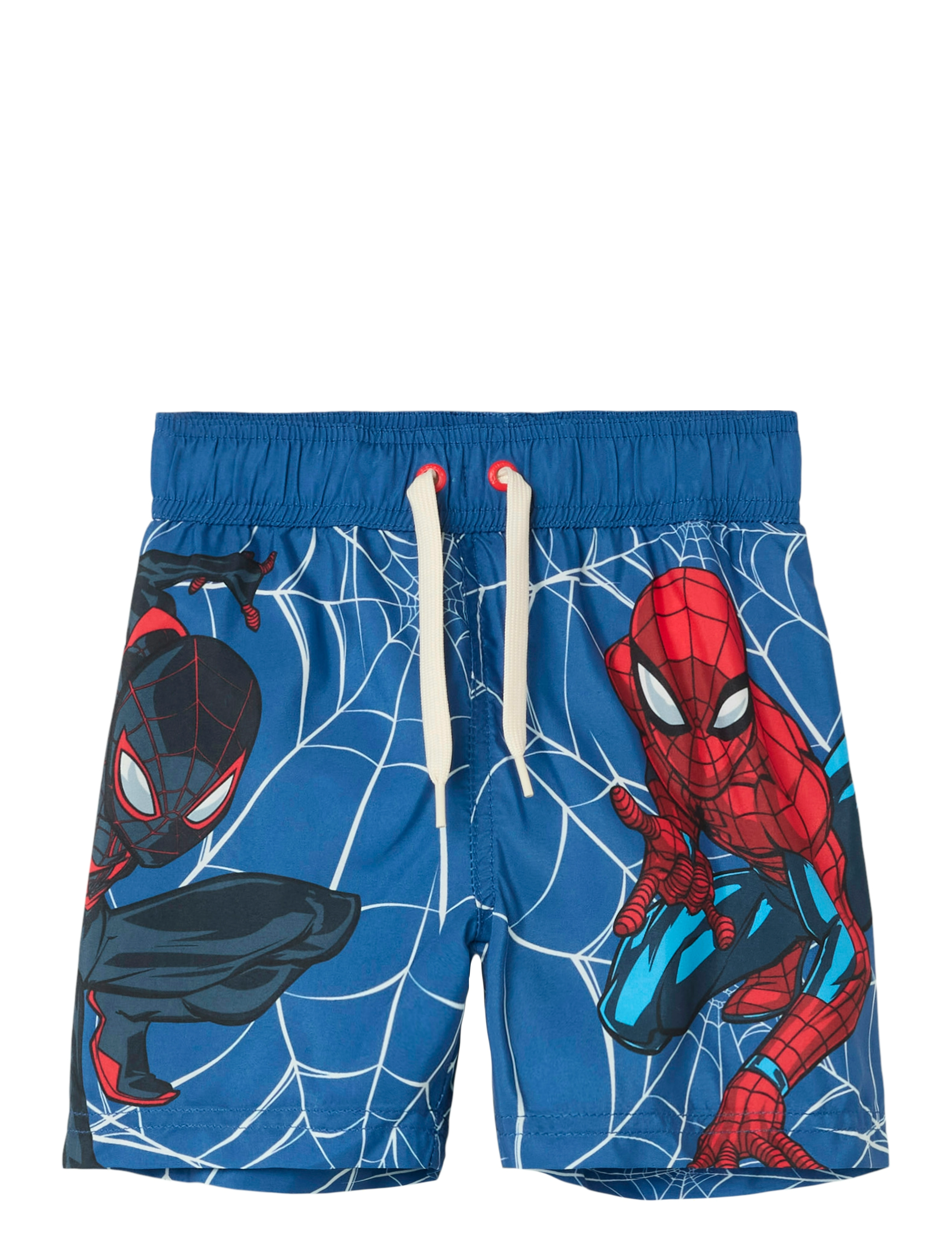 name it Nmmmave Spider Long Swimshorts Mar, Børn, Spider-Man Badeshorts, Blå, Str: 80
