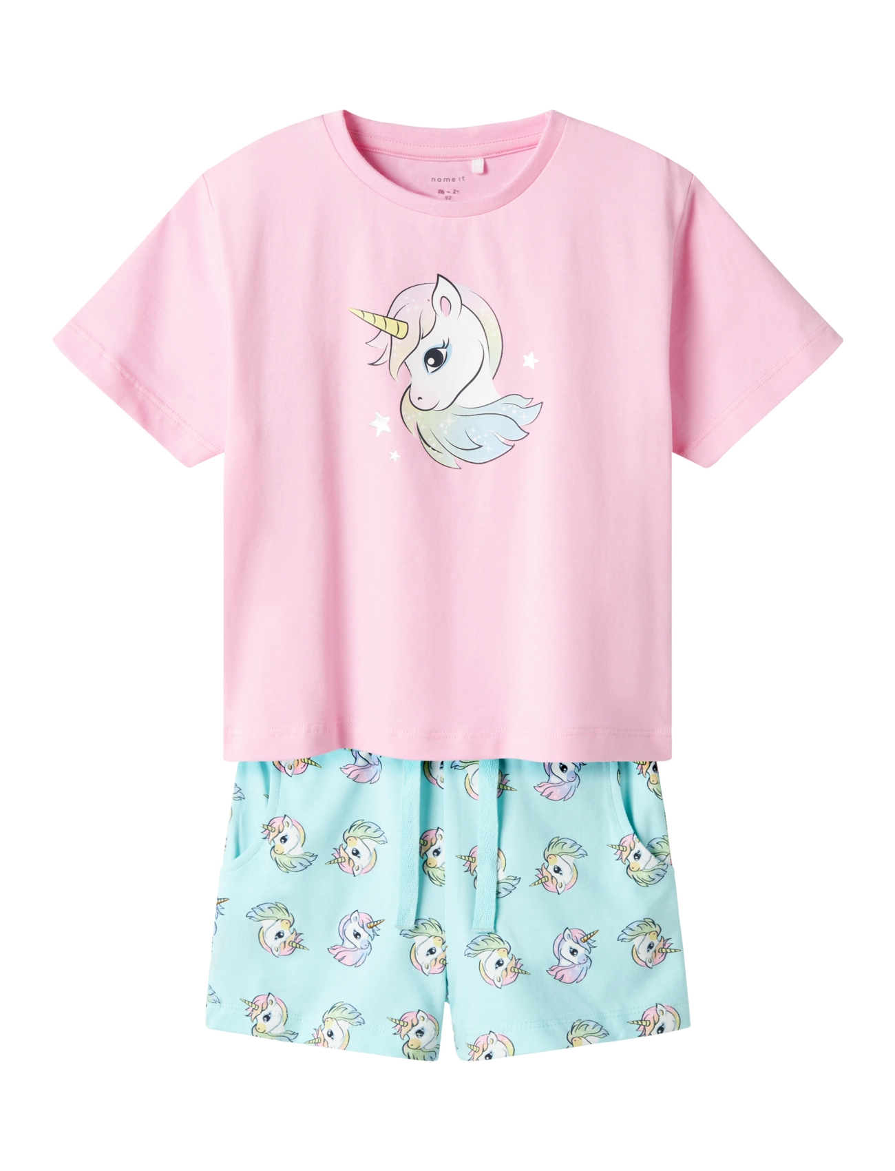 name it NMFZOSANNA NREG SHORTS SET - Sets - BLUE TINT / pink/rose
