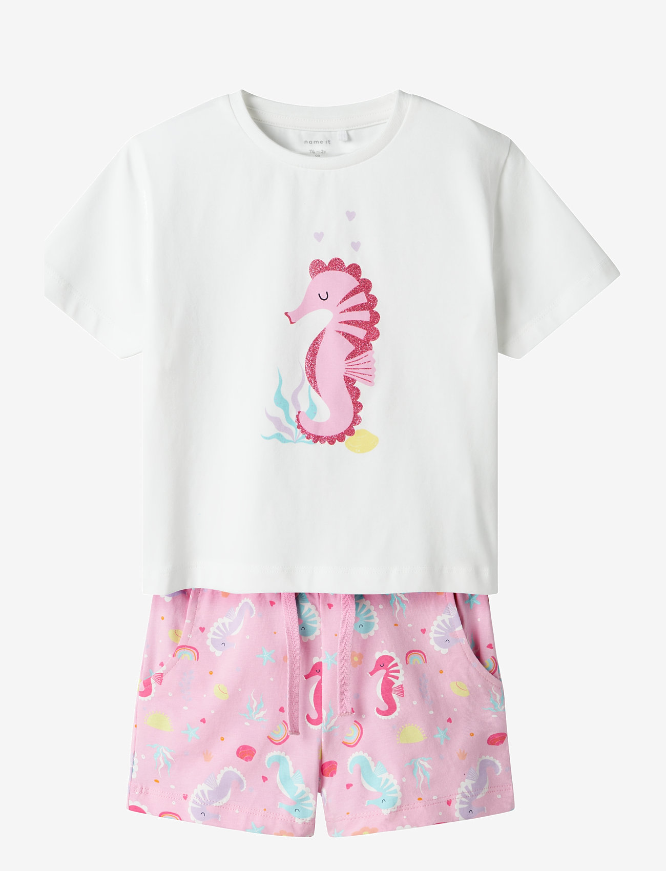 name it - NMFZOSANNA NREG SHORTS SET - lühikeste varrukatega t-särkide komplektid - pink frosting - 0