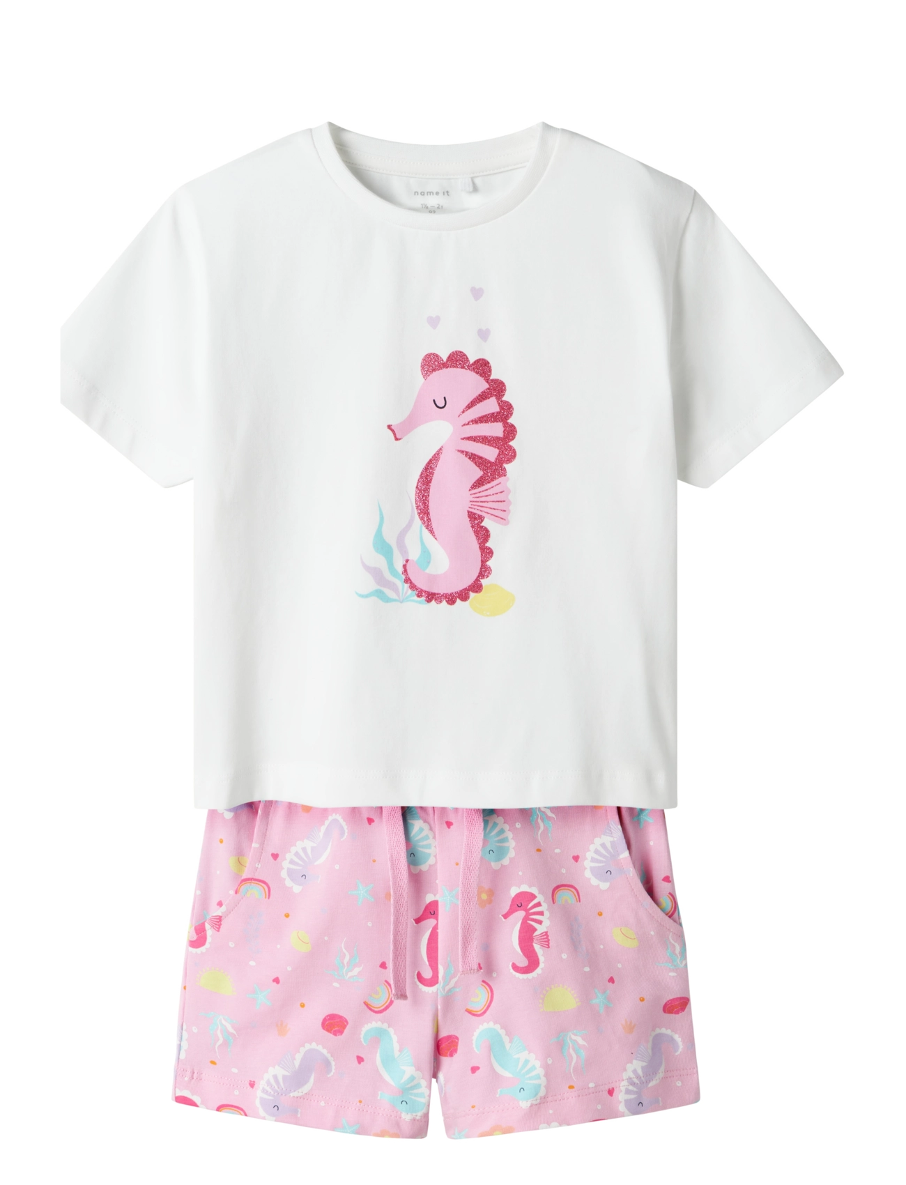 name it NMFZOSANNA NREG SHORTS SET - 4 for 3 - PINK FROSTING / white