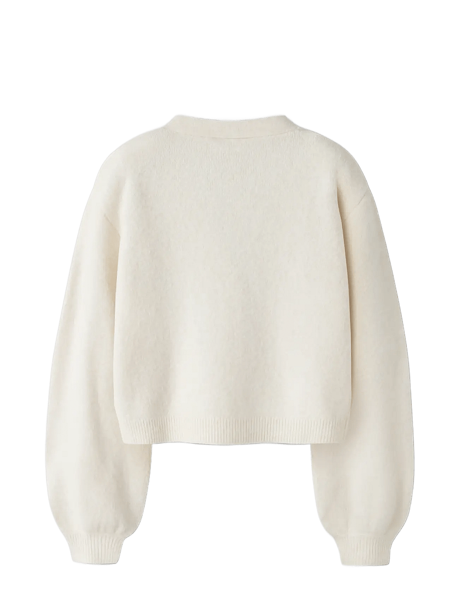 name it - NKFRINA LS KNIT CARD NOOS - cardigans - antique white - 1