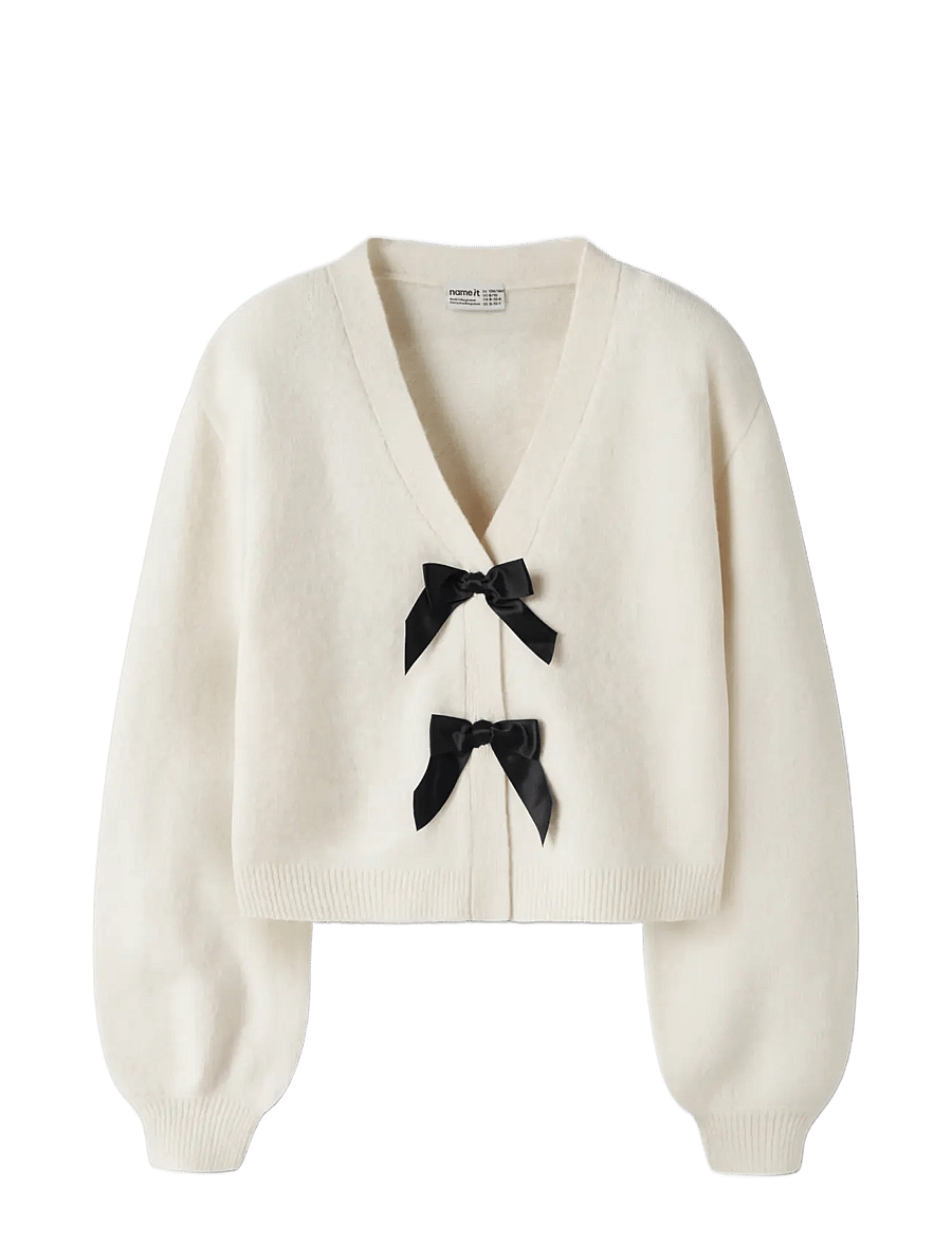 name it - NKFRINA LS KNIT CARD NOOS - cardigans - antique white - 2