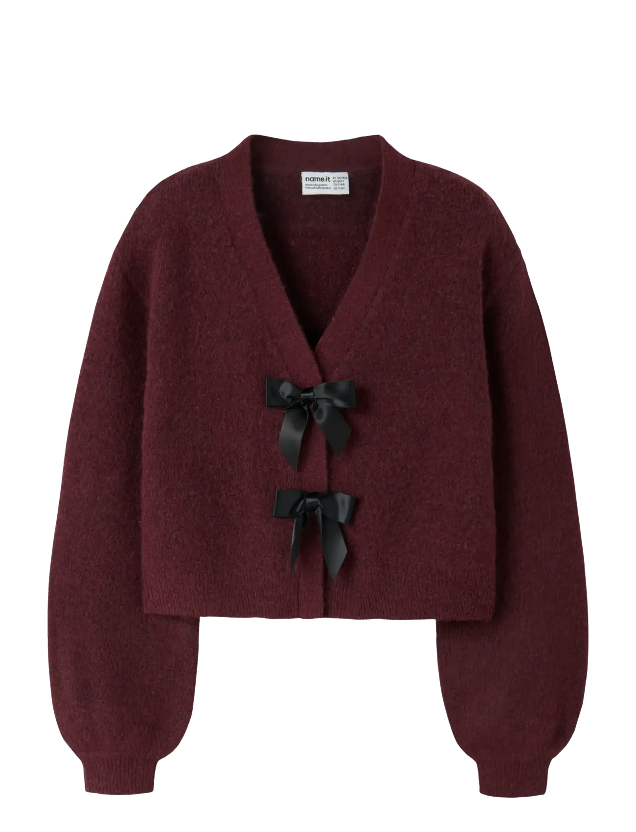 NAME IT Nkfrina Ls Knit Card Noos Burgundy - 116 - Kinder
