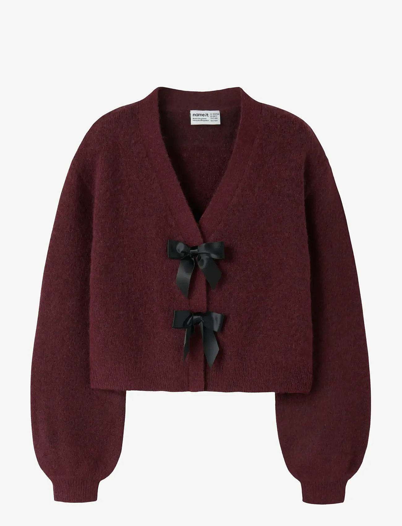 name it - NKFRINA LS KNIT CARD NOOS - kardiganid - burgundy - 1