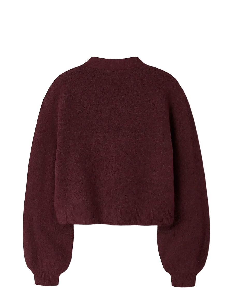 name it - NKFRINA LS KNIT CARD NOOS - koftor - burgundy - 2