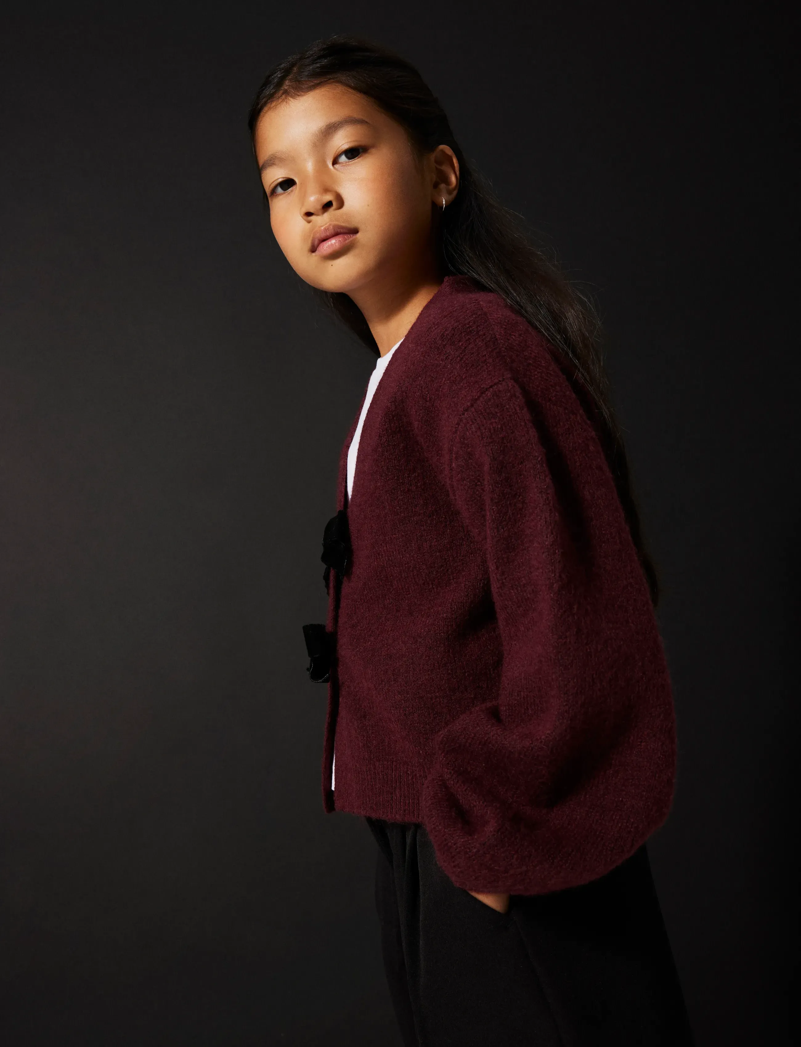 name it - NKFRINA LS KNIT CARD NOOS - koftor - burgundy - 3