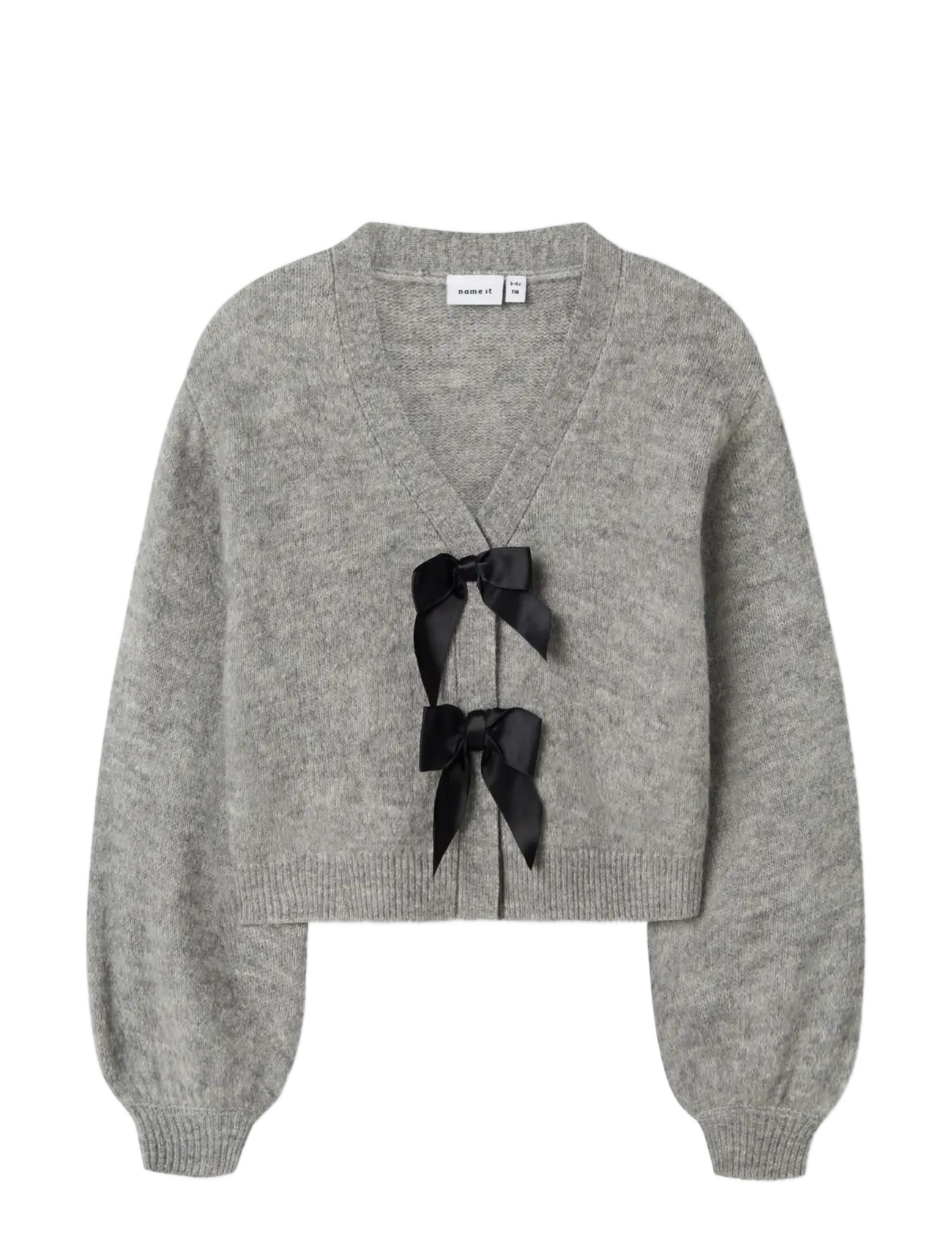 name it - NKFRINA LS KNIT CARD NOOS - cardigans - grey melange - 2
