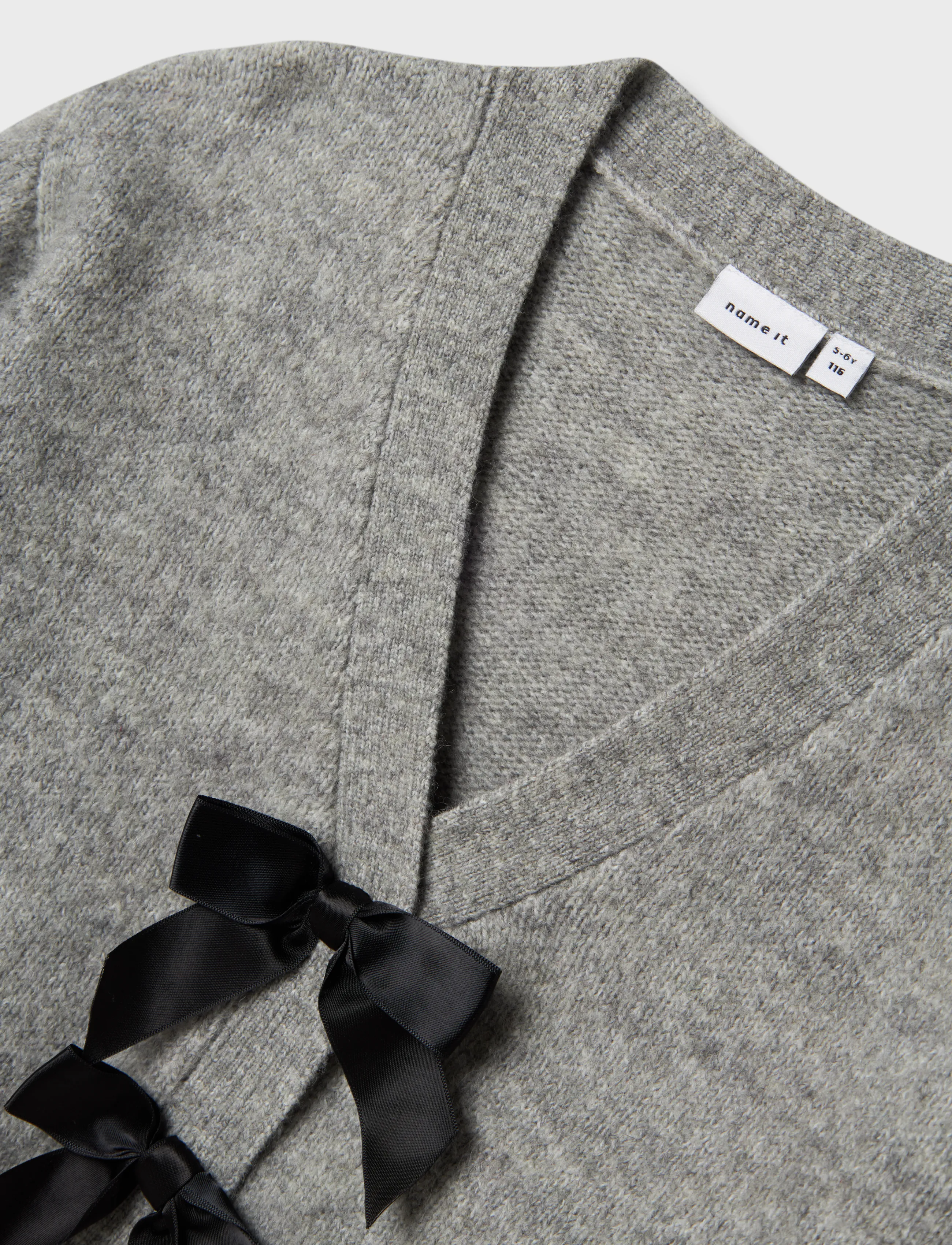 name it - NKFRINA LS KNIT CARD NOOS - cardigans - grey melange - 3