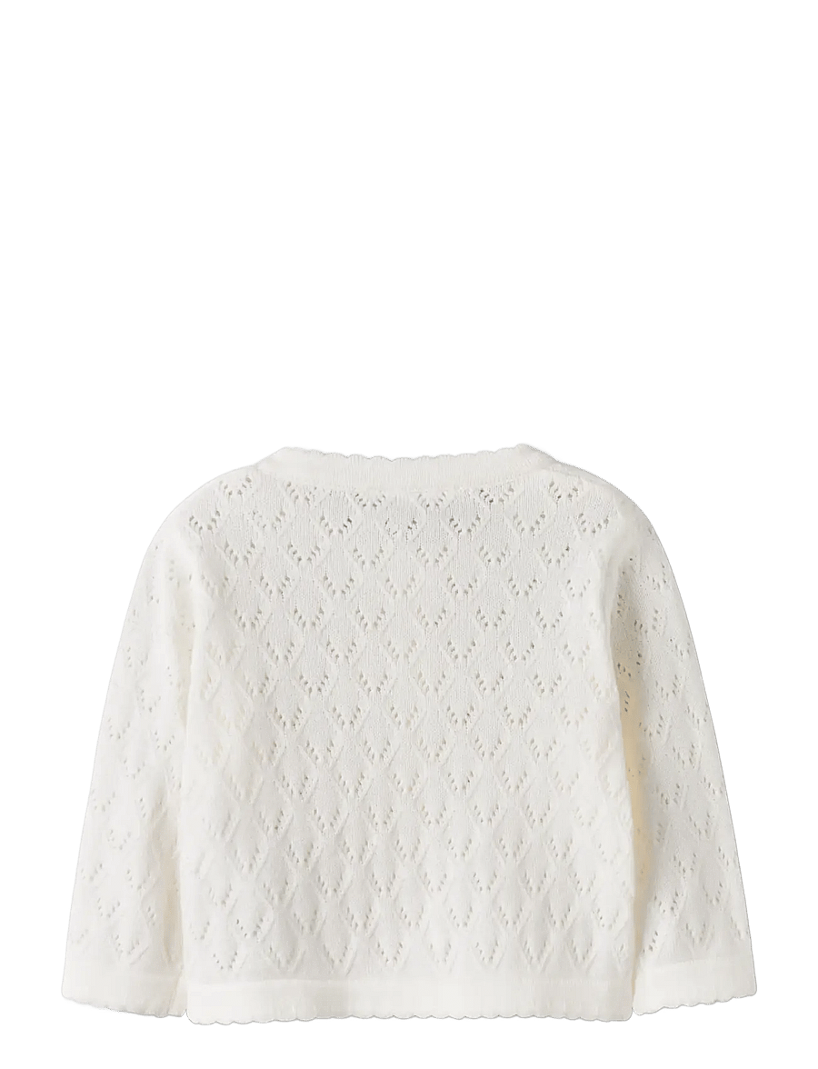name it - NBFDESINA LS SHORT KNIT CARD - kardiganid - cloud dancer - 1