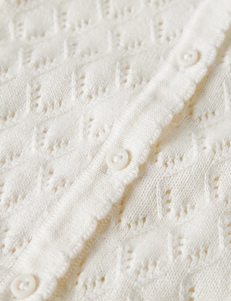 name it - NBFDESINA LS SHORT KNIT CARD - kardiganid - cloud dancer - 2