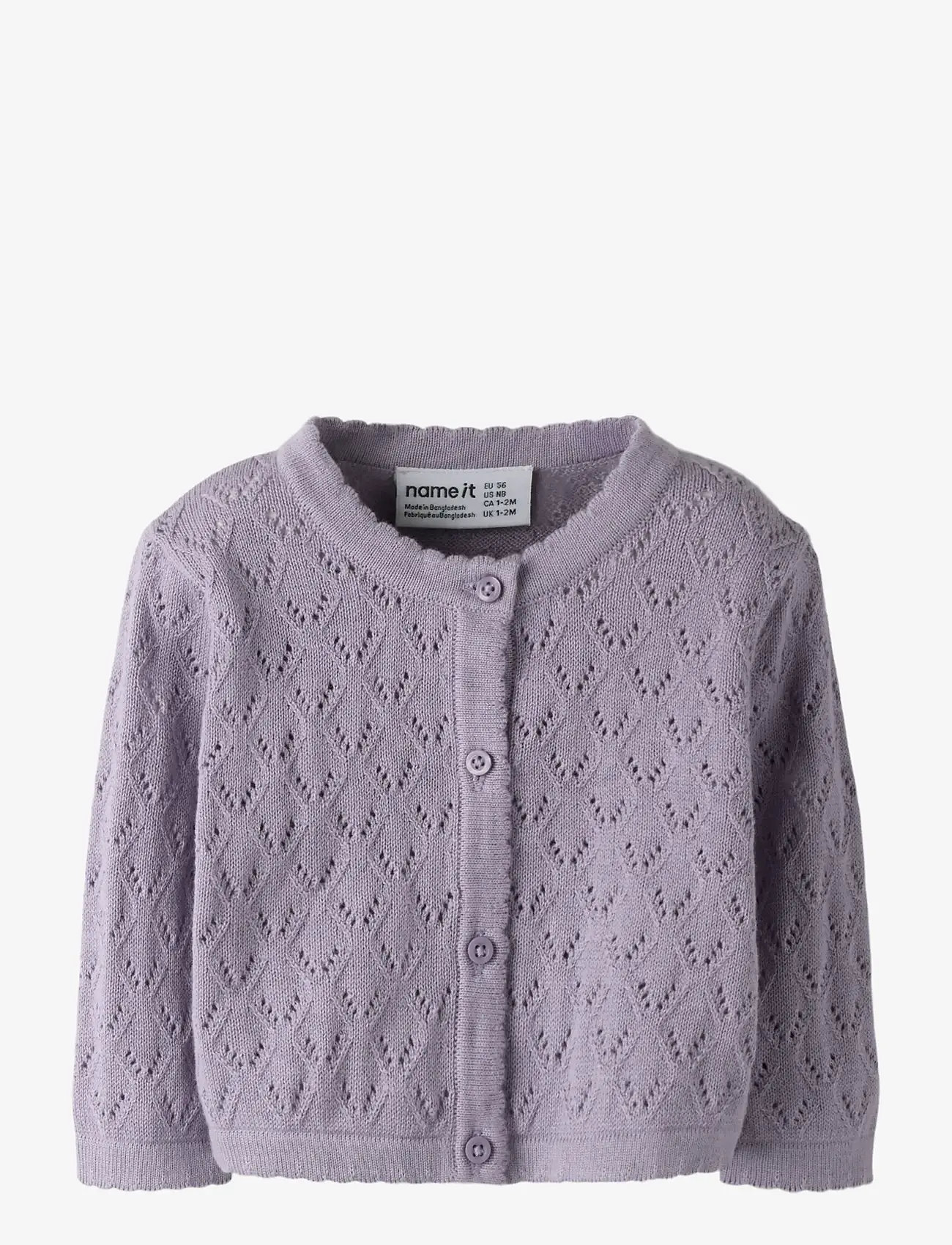 name it - NBFDESINA LS SHORT KNIT CARD - kardiganid - lavender gray - 1