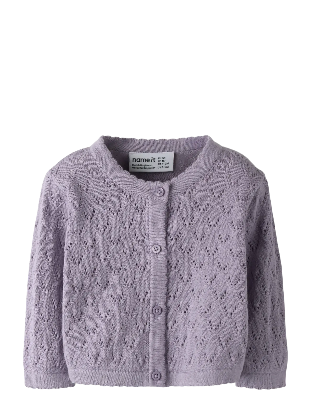 name it NBFDESINA LS SHORT KNIT CARD - Kläder - LAVENDER GRAY / purple
