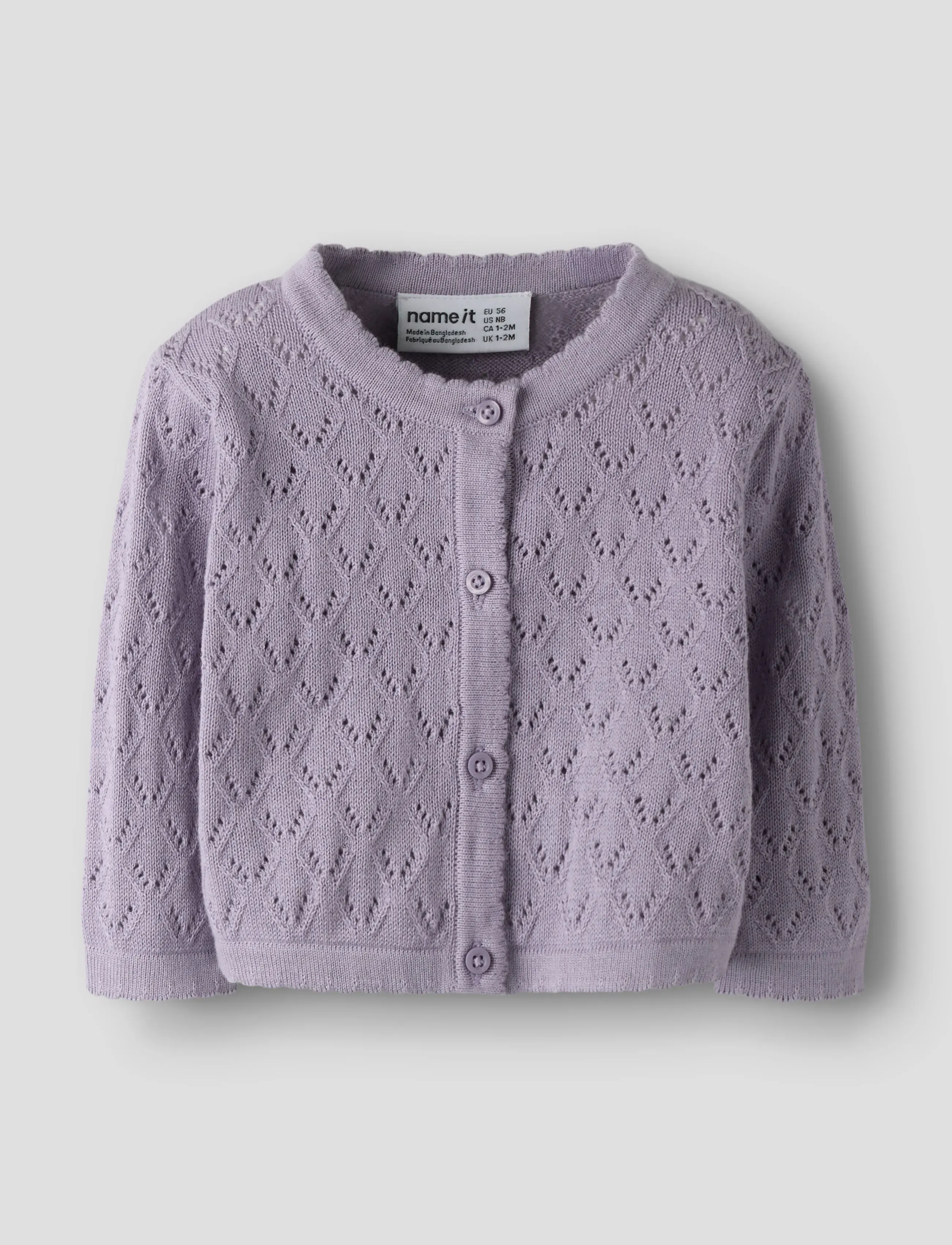 name it NBFDESINA LS SHORT KNIT CARD - Toppar - LAVENDER GRAY / purple