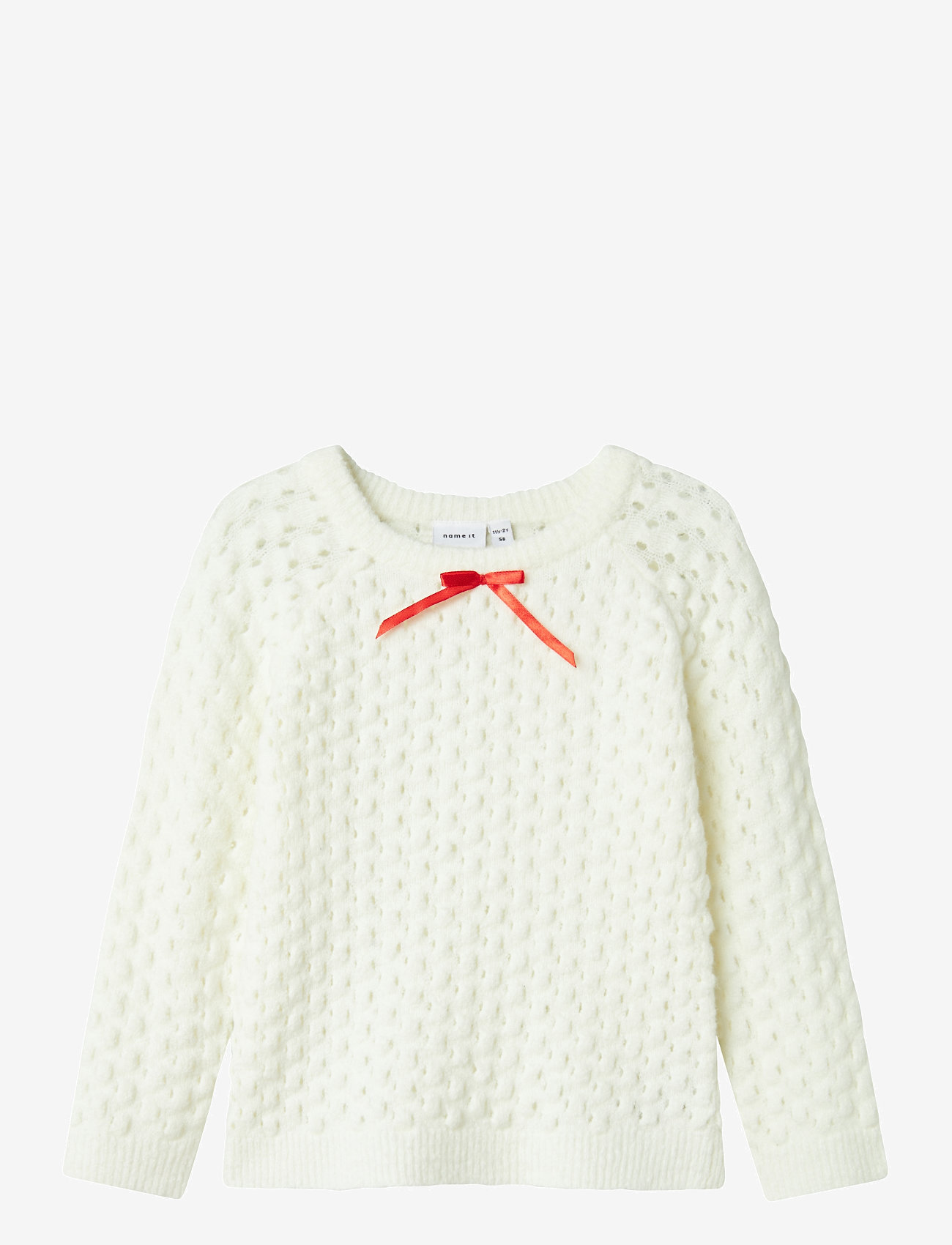 name it NMFDALONE LS KNIT - Tröjor - CLOUD DANCER / white