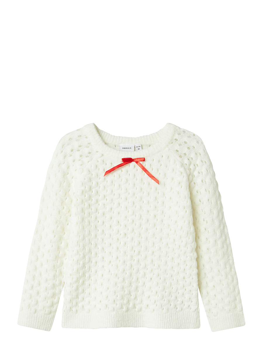 name it - NMFDALONE LS KNIT - trøjer - cloud dancer - 2